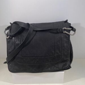 Yvonne Kone Black Leather Crossbody Bag Purse